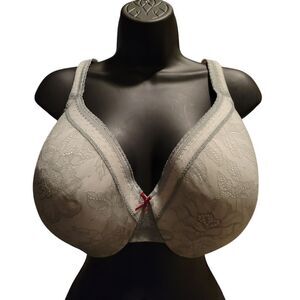 CACIQUE SAGE GREEN BRA WITH RED BOW SIZE 38 H